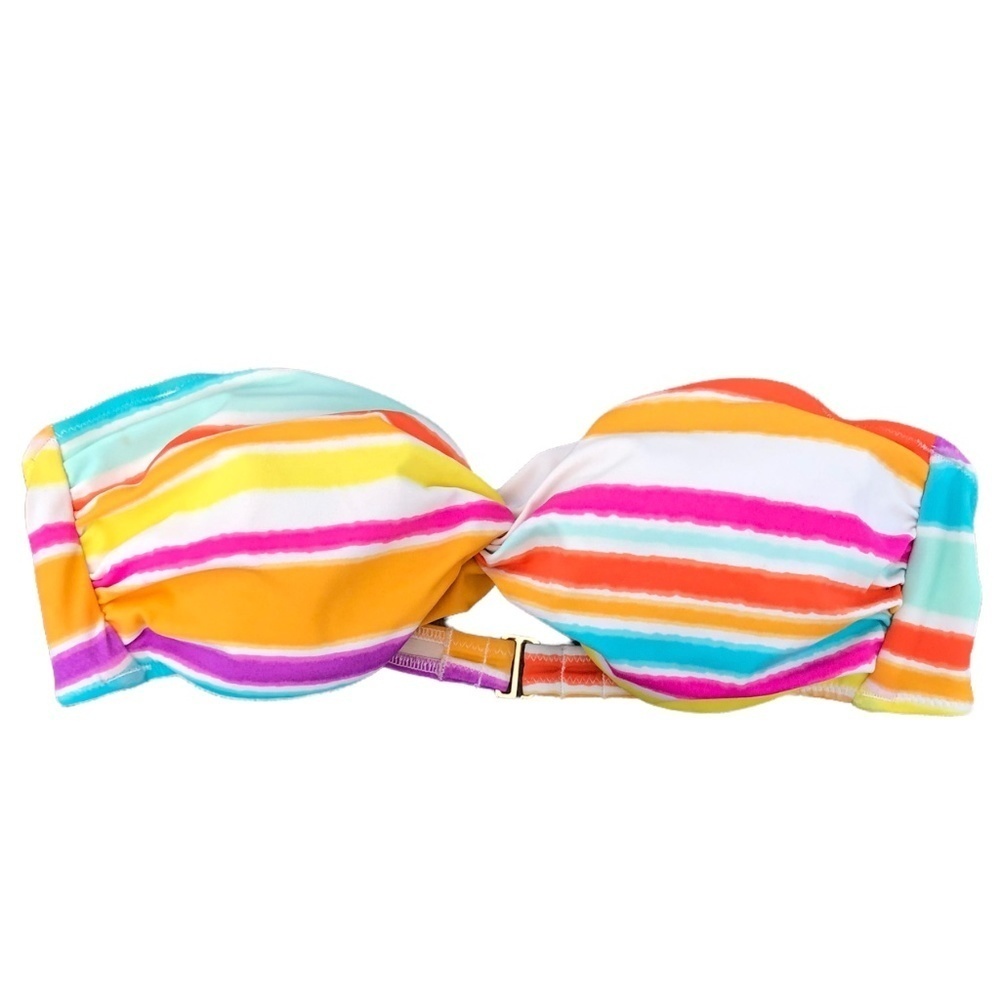 Victoria's Secret Strapless Bikini Swimsuit Top Multi-Color Twist Top Gold